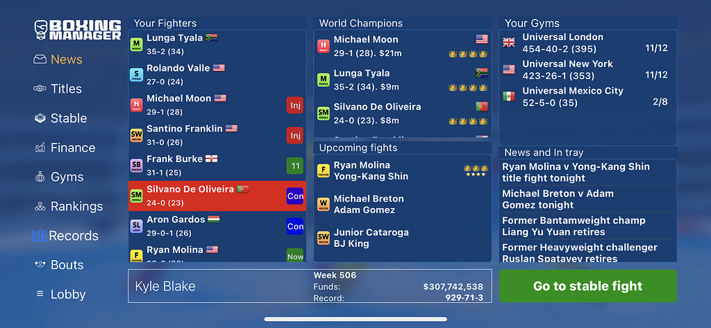 Champions But No One To Fight - Boxing Manager - Boxing Manager
